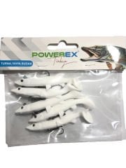 Powerex 3D Beyaz Turna Model Kendinden Zokalı 12cm. 26gr. Silikon Sahte Yem 5'li Paket