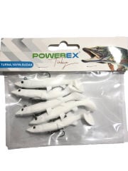 Powerex 3D Beyaz Turna Model Kendinden Zokalı 12cm. 26gr. Silikon Sahte Yem 5'li Paket