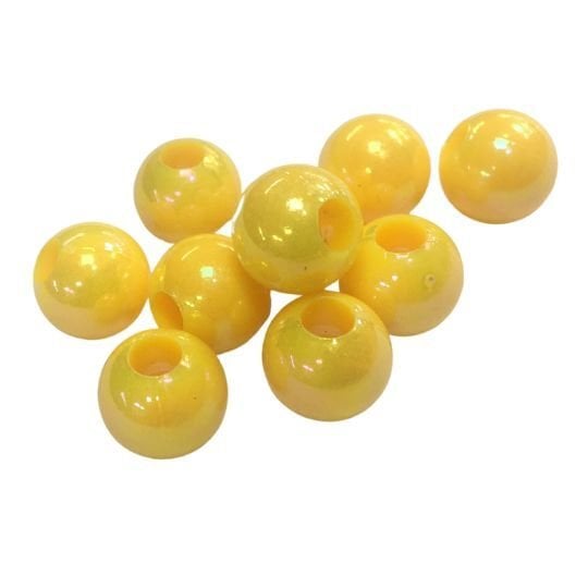 Powerex 10mm. Yüzen Geniş Delikli Hologramlı Sarı Sazan Boncuğu C29
