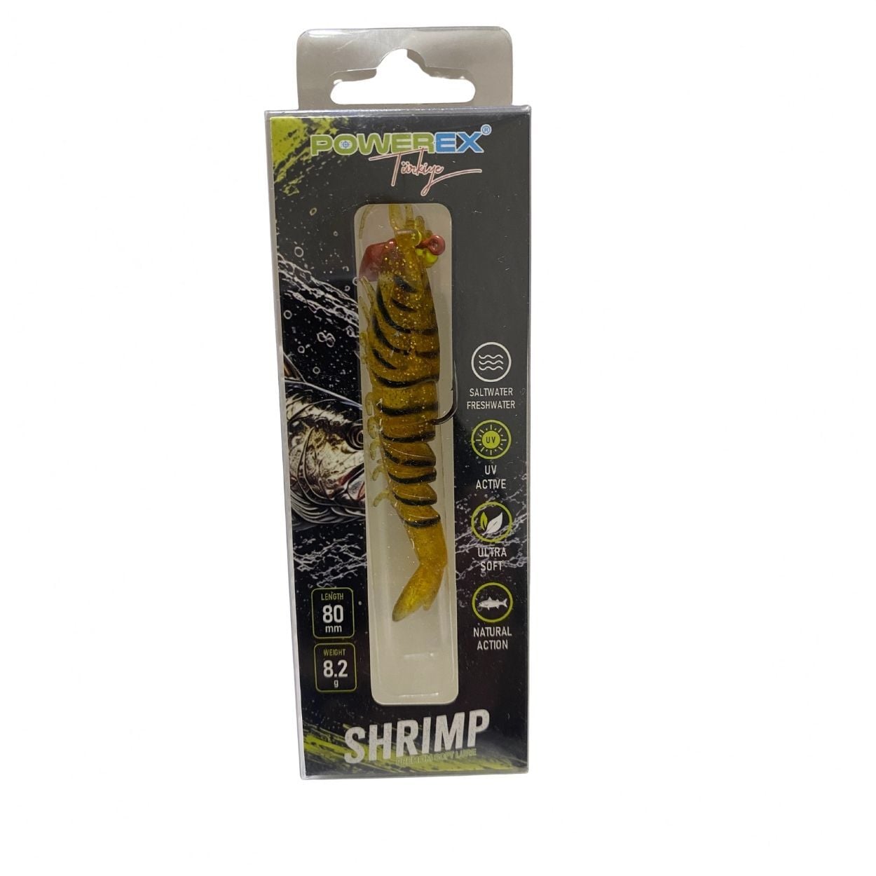 Powerex Shrimp 80mm. 8,2gr. Zokalı Karides 8339 Sahte Yem