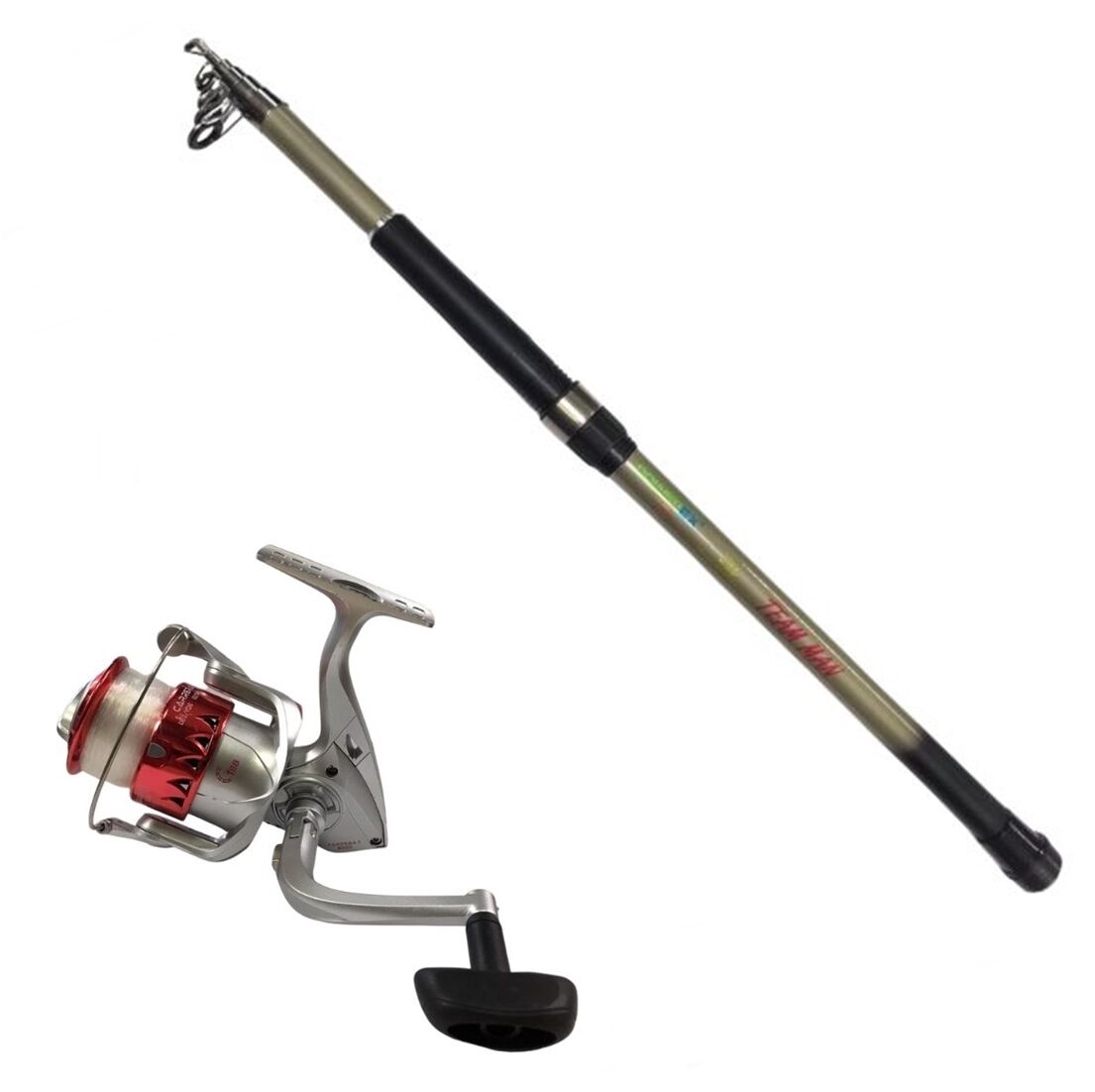 Powerex Team man 240cm. - Carrera 4000 Kırmızı Makineli Kamış Makine Olta Seti