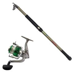 Powerex Team man 240cm. - Carrera 4000 Yeşil Makineli Kamış Makine Olta Seti