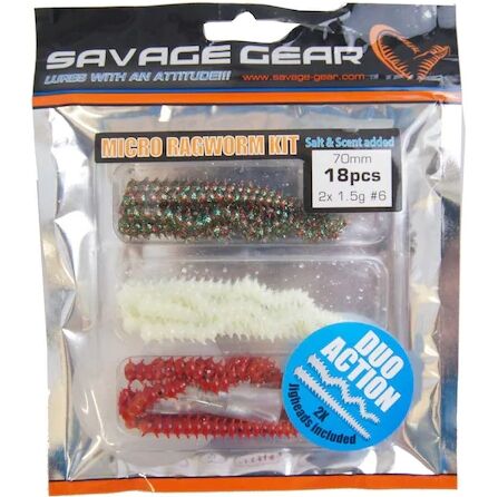 Savage Gear Lrf Ragworm Kit 18+2 Parça Jighead (Red,Kırmızı,Brown,Kahve,Glow,Glow)