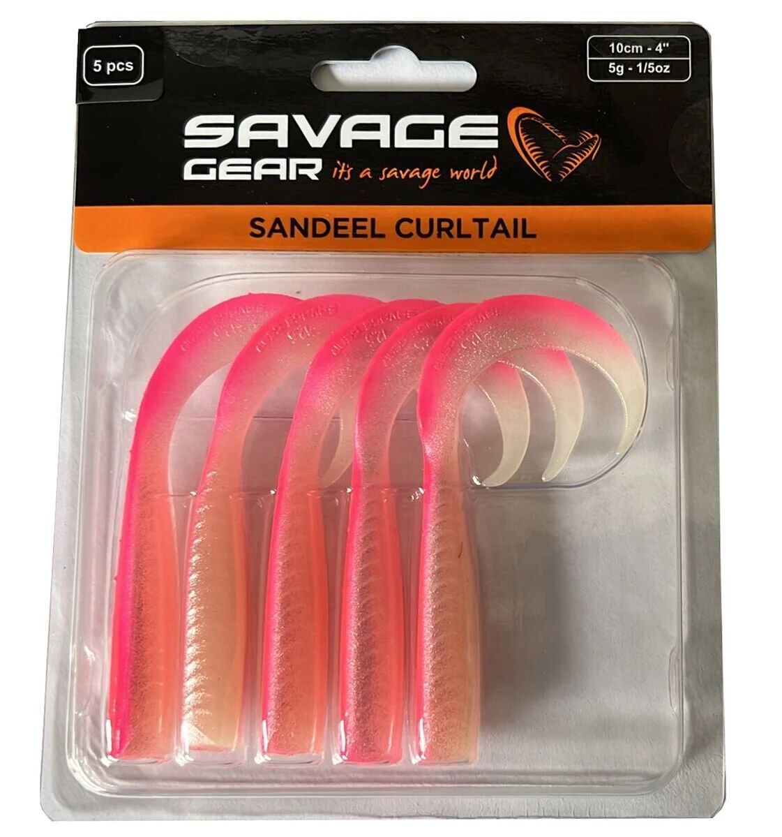 Savage Gear LB Sandeel Curltail 10 cm Pink Glow 5 li Paket