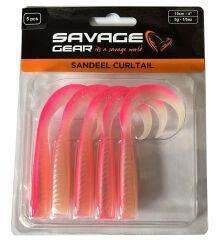 Savage Gear LB Sandeel Curltail 10 cm Pink Glow 5 li Paket