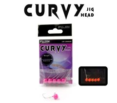 Fujin Curvy Pink Glow 4 no 5 gr Jig Head