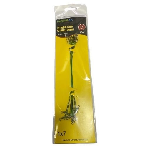 Powerex 15cm. 10'lu Paket Klipsli Bilyeli Fırdöndülü Turna Çinekop Çelik Teli
