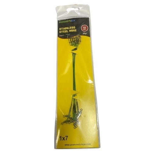 Powerex 15cm. 10'lu Paket Klipsli Bilyeli Fırdöndülü Turna Çinekop Çelik Teli