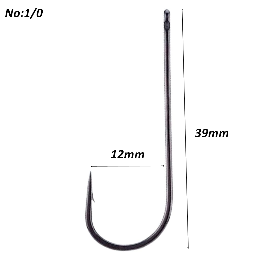 Powerex 3261 Aberdeen 1/0 Uzun Delikli Palamut-Lüfer İğnesi Black Nickel 100 Adet