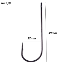 Powerex 3261 Aberdeen 1/0 Uzun Delikli Palamut-Lüfer İğnesi Black Nickel 100 Adet