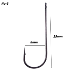 Powerex 3261 Aberdeen 6 no Uzun Delikli Palamut-Lüfer İğnesi Black Nickel 100 Adet