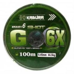 Kabura G-6X %100 Super PE Braid 6 Örgü 0,22mm 100MT.