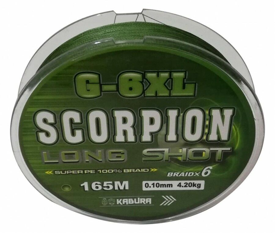 Kabura Scorpion G-6XL Long Shot 0.25mm. %100 Super PE Braidx6 165mt. Örgü İp Misina