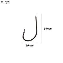 Powerex 530 model 5/0 Black Nickel Kutu Balık İğne 100 Adet