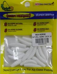 SeaHorse Silikon Natural Worm Beyaz 2,6cm