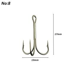 Powerex 8236 Shiny Nickel Parlak Krom Paslanmaz 8 no. Üçlü İğne 100 lü kutu