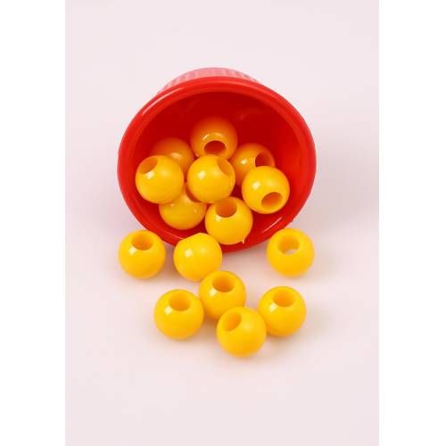 Sazan Boncuğu Sarı Boncuk 10 mm.Geniş Delikli