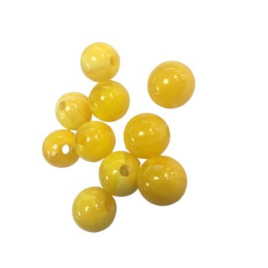 Powerex 10mm.Dar Delikli Dalgalı Sarı Sazan Boncuğu C12