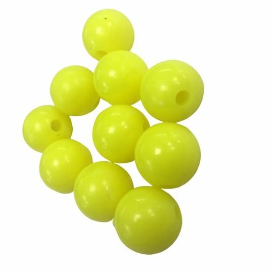 Powerex 10mm.Dar Delikli Fosfor Sarı Sazan Boncuğu C11