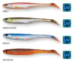 Savage Gear Slender Scoop Shad 9 cm 4 gr Clear Water Mix 4 lü Paket Silikon Yem