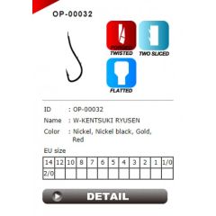 Kashima OP-00032 Ryusen Two Sliced BN Sırtı Çift Tırnaklı Siyah 6 No. İğne