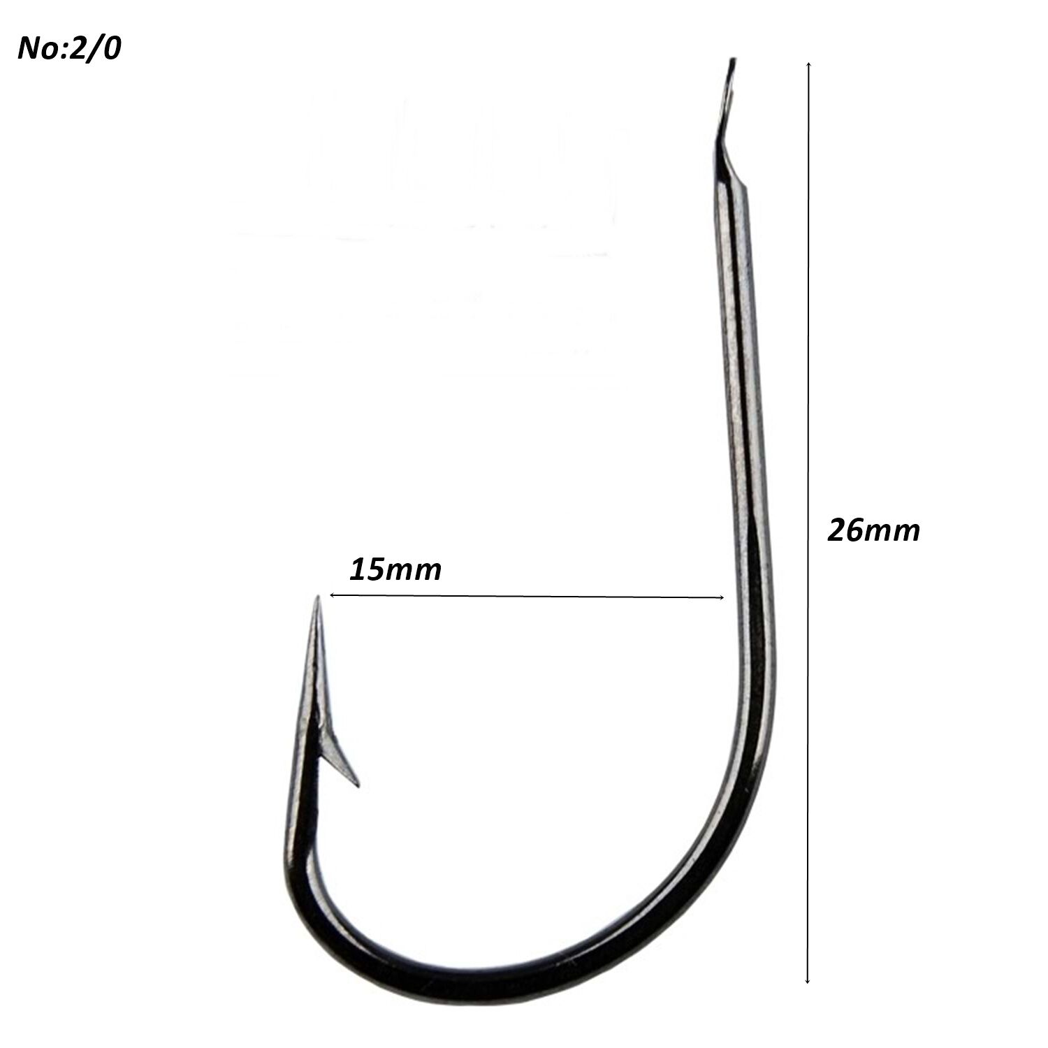 Powerex 505 model 2/0 Black Nickel Kutu Balık İğne 100 Adet