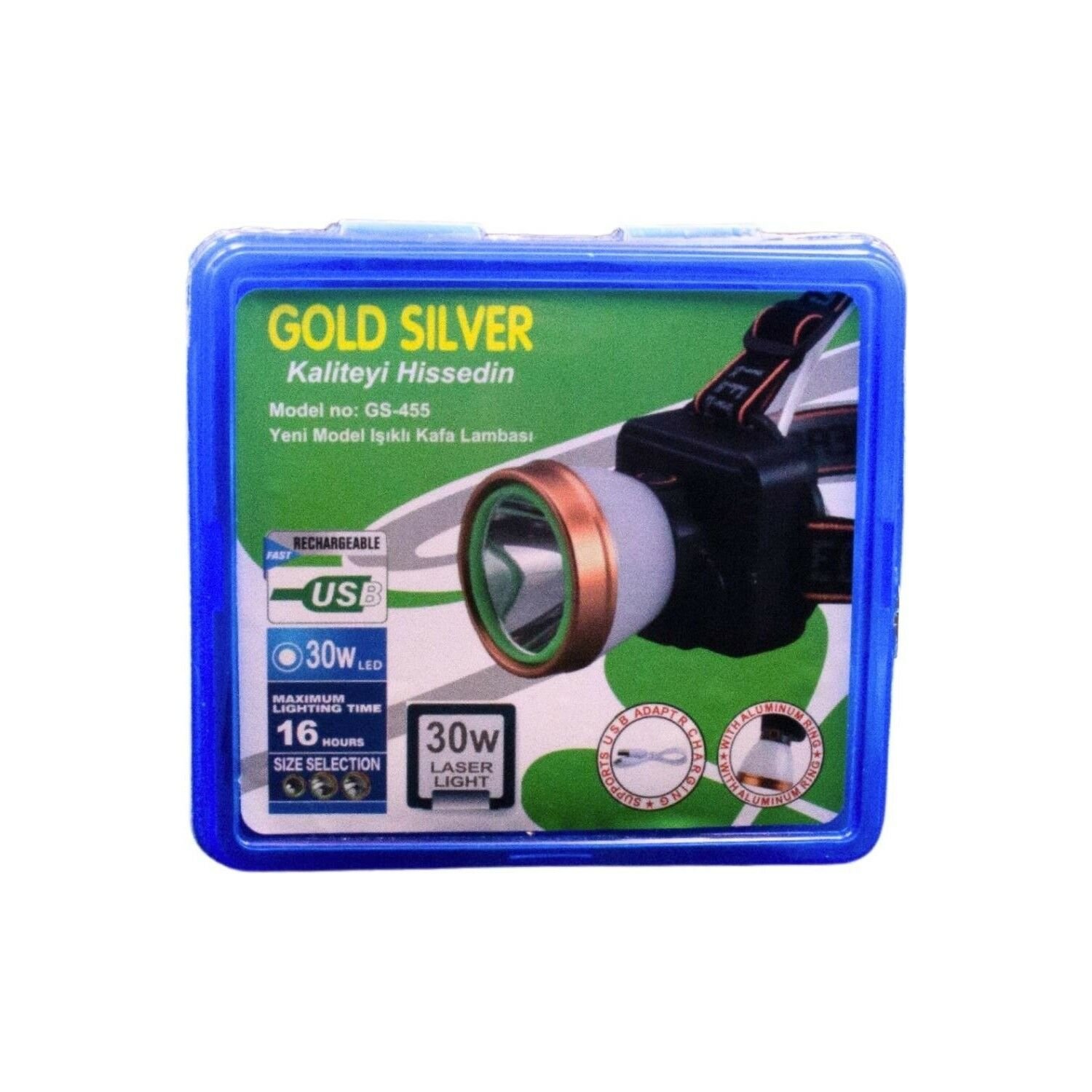 Gold Silver GS-455 30W Şarjlı Kafa Lambası