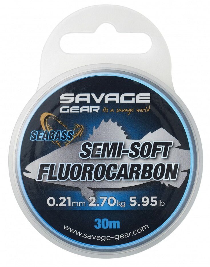 Savage Gear Semi-Soft Fluorocarbon 0,14 mm. 1,2kg. kg. Seabass 30 M Clear Leader Misina