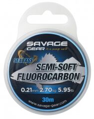 Savage Gear Semi-Soft Fluorocarbon 0,14 mm. 1,2kg. kg. Seabass 30 M Clear Leader Misina