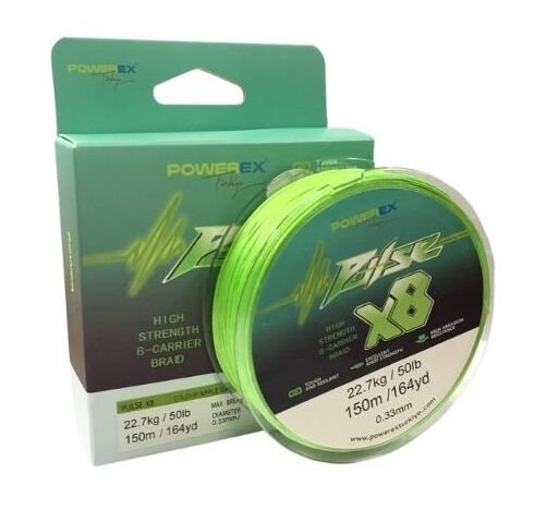 Powerex Pulse 8 örgü 150m. Apple Green 0.26mm/15.9 kg İp Misina