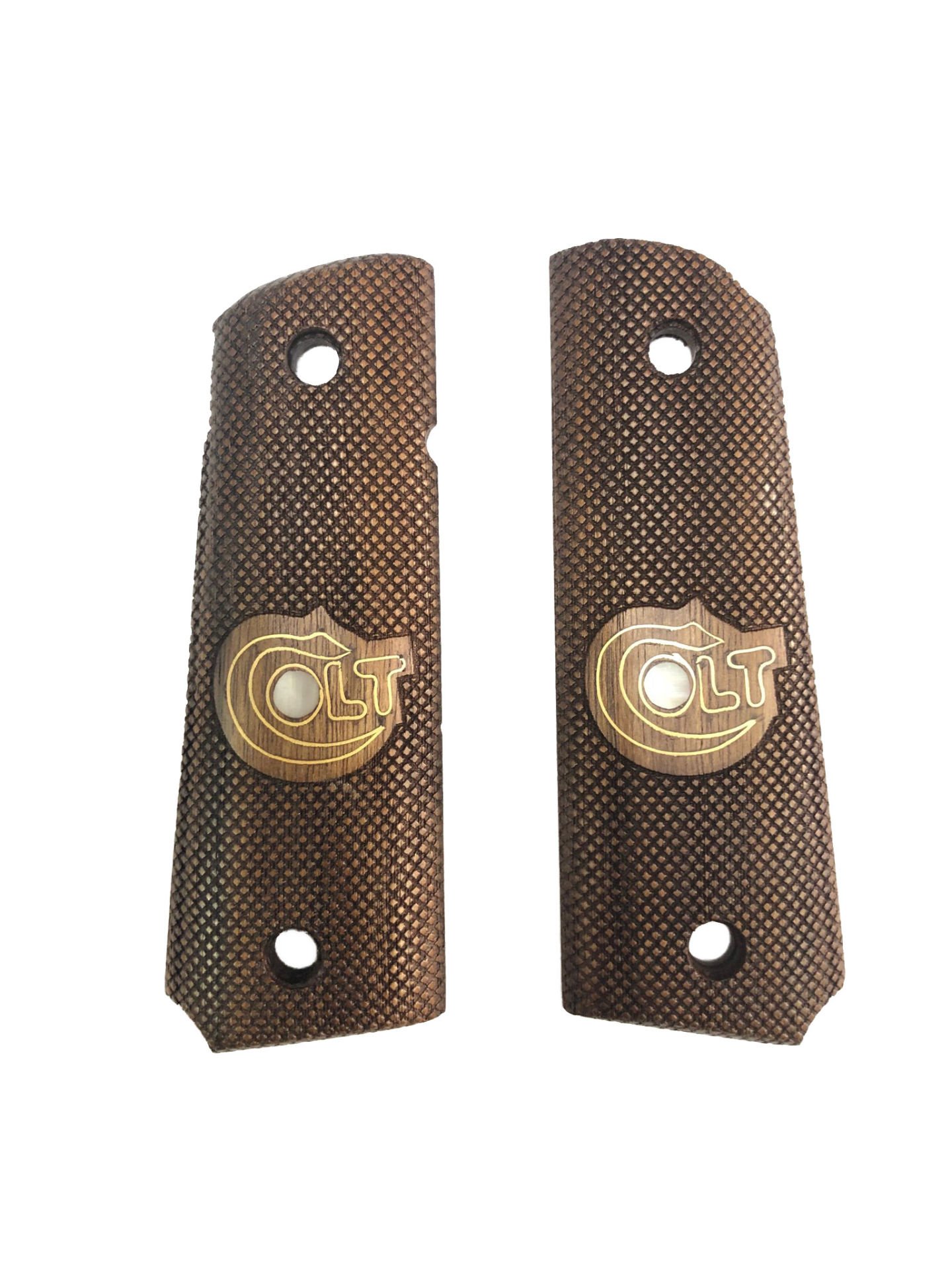 Colt 1911 Uyumlu Lazer Kesim Sedef Kakma Ahşap Kabze