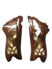 Luger P08 Uyumlu Makaralı Parabellum Sedef Kakma Ahşap Kabze