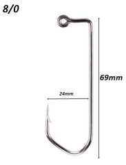 Powerex 8229 8/0 no. Zoka (Jig head) İğnesi Shiny Nickel 100lü