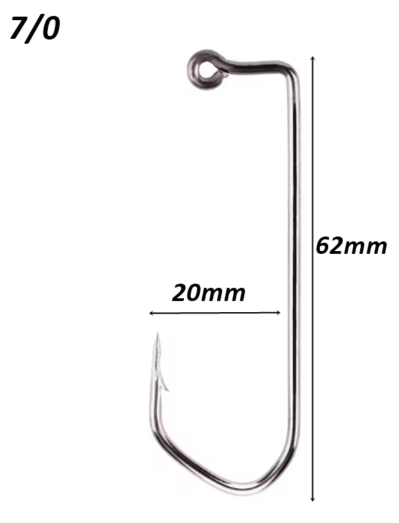 Powerex 8229 7/0 no. Zoka (Jig head) İğnesi Shiny Nickel 100lü