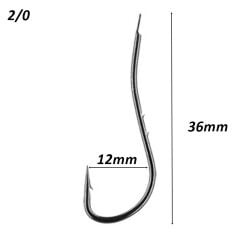 Powerex RYUSEN BH 2/0 no. Olta İğnesi Black Nickel 100lü