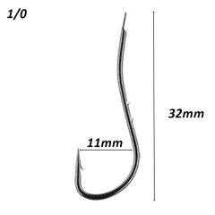 Powerex RYUSEN BH 1/0 no. Olta İğnesi Black Nickel 100lü
