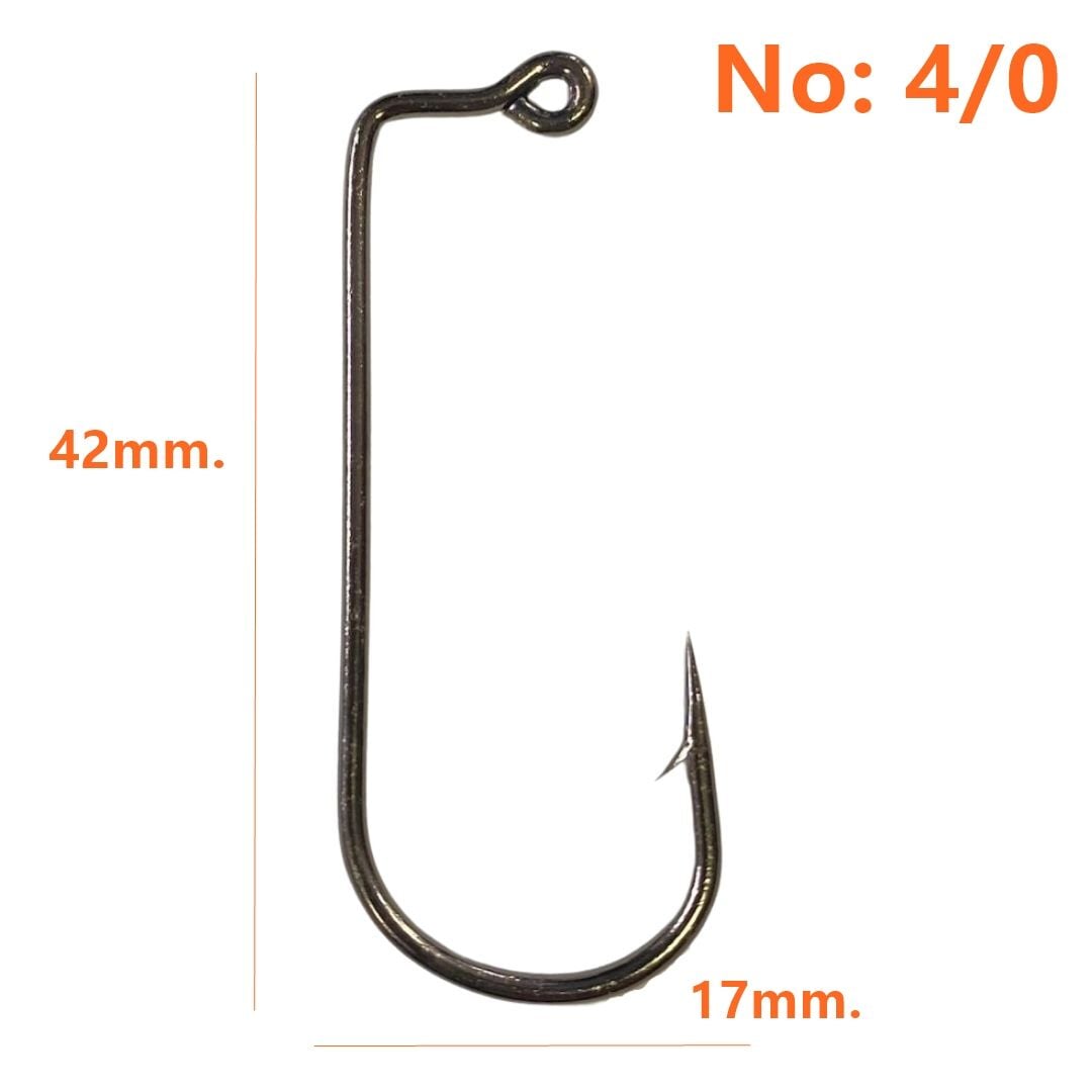 Powerex 4/0 no. Zoka (Jig head) İğnesi Black Nickel 100lü