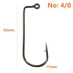 Powerex 4/0 no. Zoka (Jig head) İğnesi Black Nickel 100lü