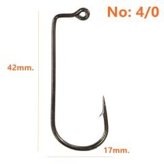 Powerex 8225 Aberdeen Jig 4/0 no. Zoka (Jig head) İğnesi Black Nickel 100lü