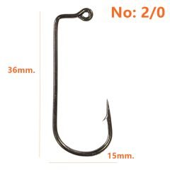 Powerex 2/0 no. Zoka (Jig head) İğnesi Black Nickel 100lü