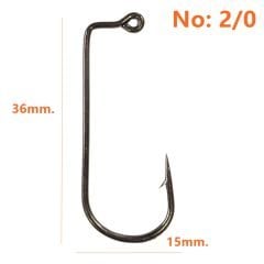 Powerex 2/0 no. Zoka (Jig head) İğnesi Black Nickel 100lü