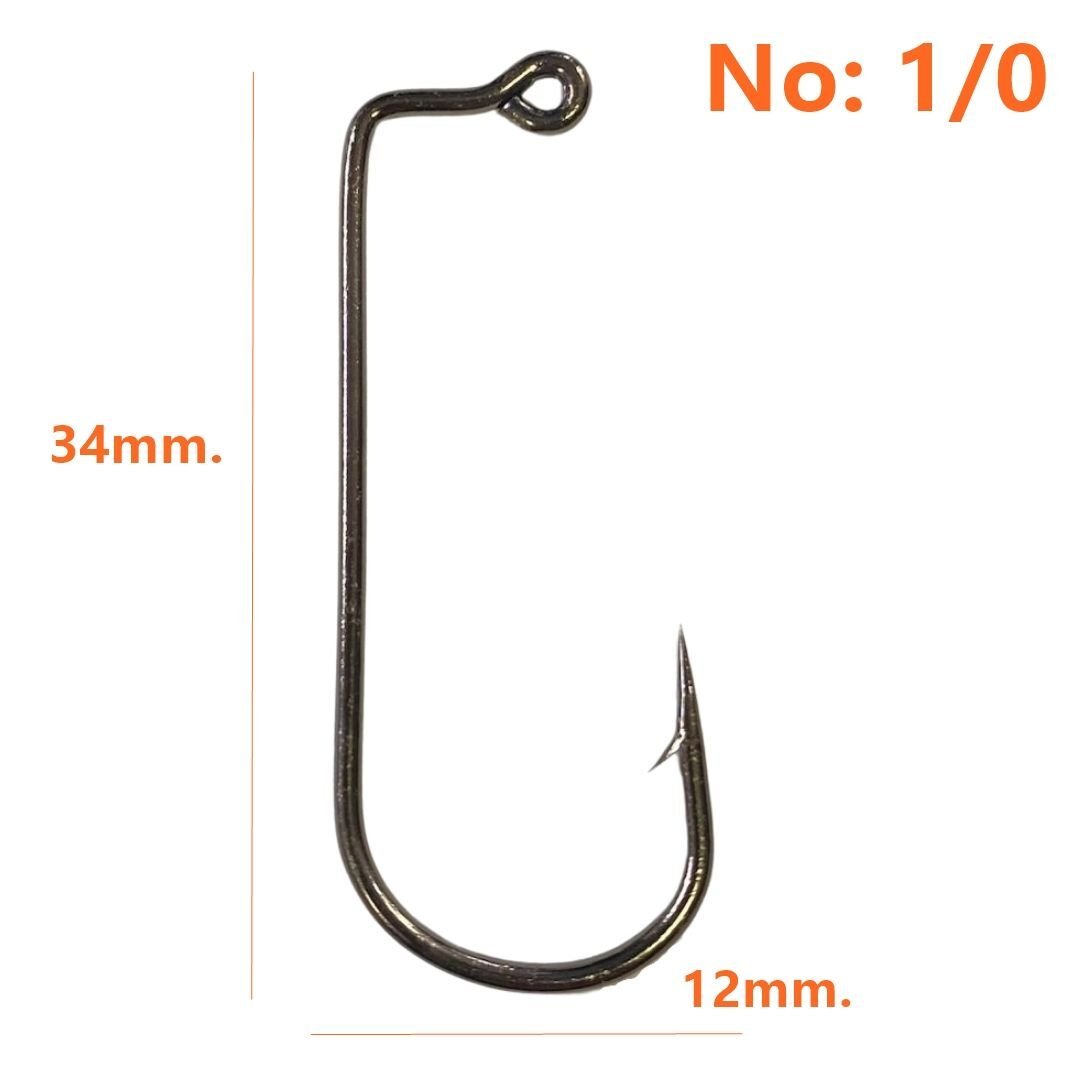 Powerex 1/0 no. Zoka (Jig head) İğnesi Black Nickel 100lü