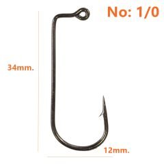 Powerex 1/0 no. Zoka (Jig head) İğnesi Black Nickel 100lü