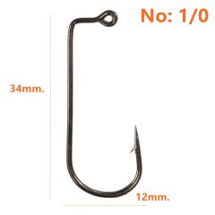 Powerex 1/0 no. Zoka (Jig head) İğnesi Black Nickel 100lü