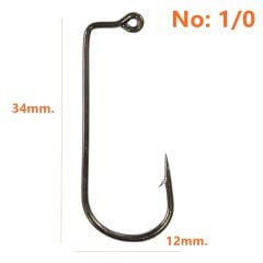 Powerex 8225 Aberdeen Jig 1/0 no. Zoka (Jig head) İğnesi Black Nickel 100lü