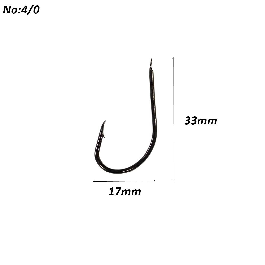 Powerex 530 model 4/0 Black Nickel Kutu Balık İğne 100 Adet