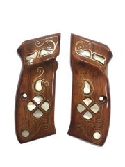 CZ 75, CZ 85 , CZ 75 B, CZ 85 B Uyumlu Özel Seri Lazer Kesim Sedef Kakma Ahşap Kabze Mod36