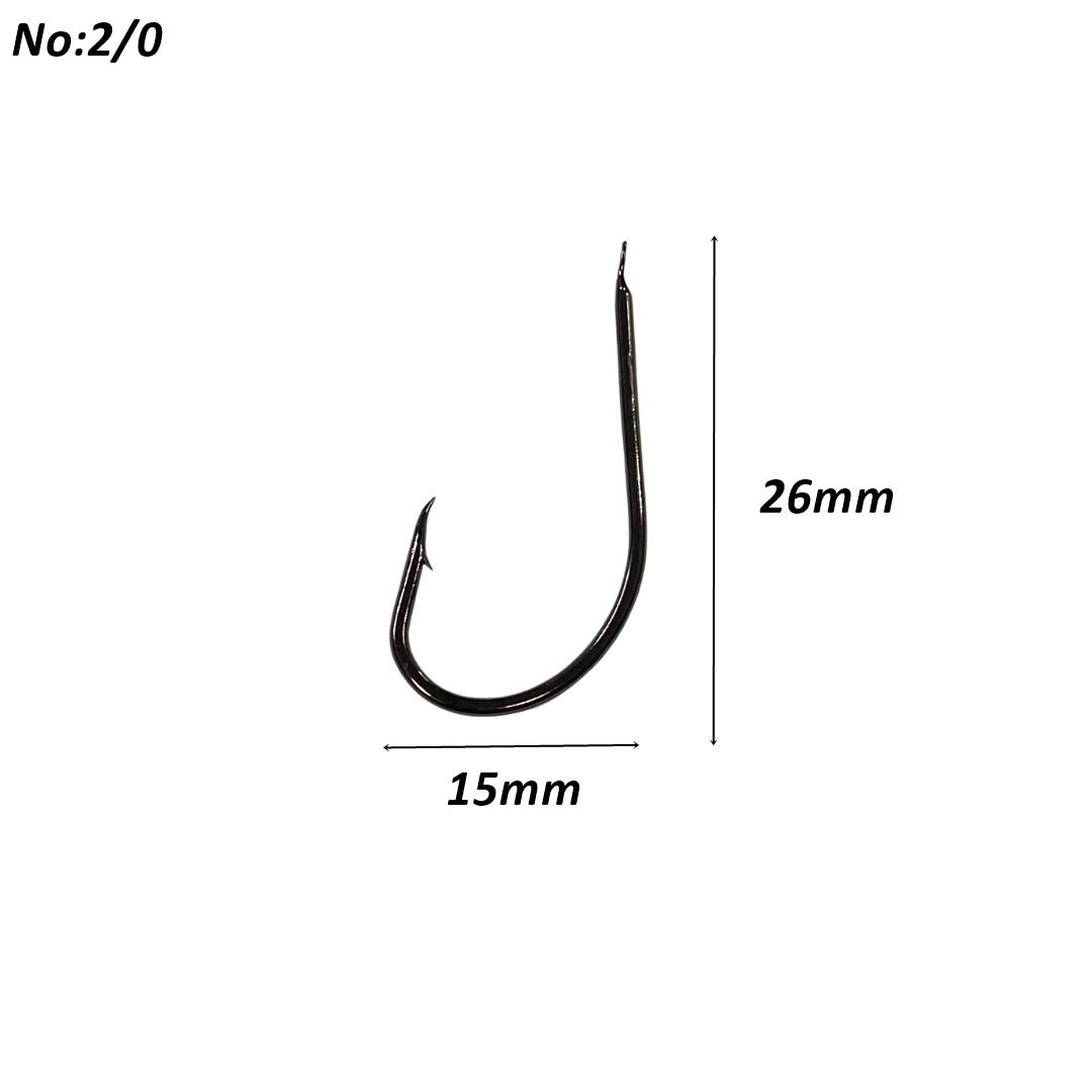 Powerex 530 model 2/0 Black Nickel Kutu Balık İğne 100 Adet