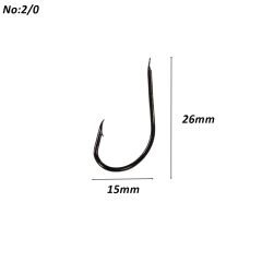 Powerex 530 model 2/0 Black Nickel Kutu Balık İğne 100 Adet