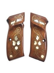 CZ 75, CZ 85 , CZ 75 B, CZ 85 B Uyumlu Özel Seri Lazer Kesim Sedef Kakma Ahşap Kabze Mod42